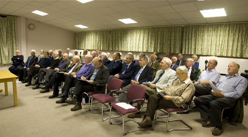 Members listen to Bishop McDowell